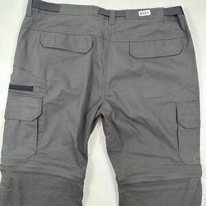 The BC Clothing Convertible Cargo Pants Men XXL 42x32 Gray Hiking Belted Stretch